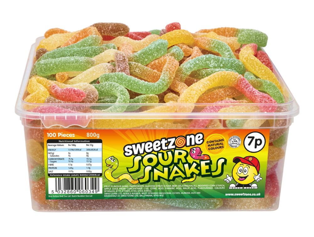 Sweetzone Sour Snakes 800 g