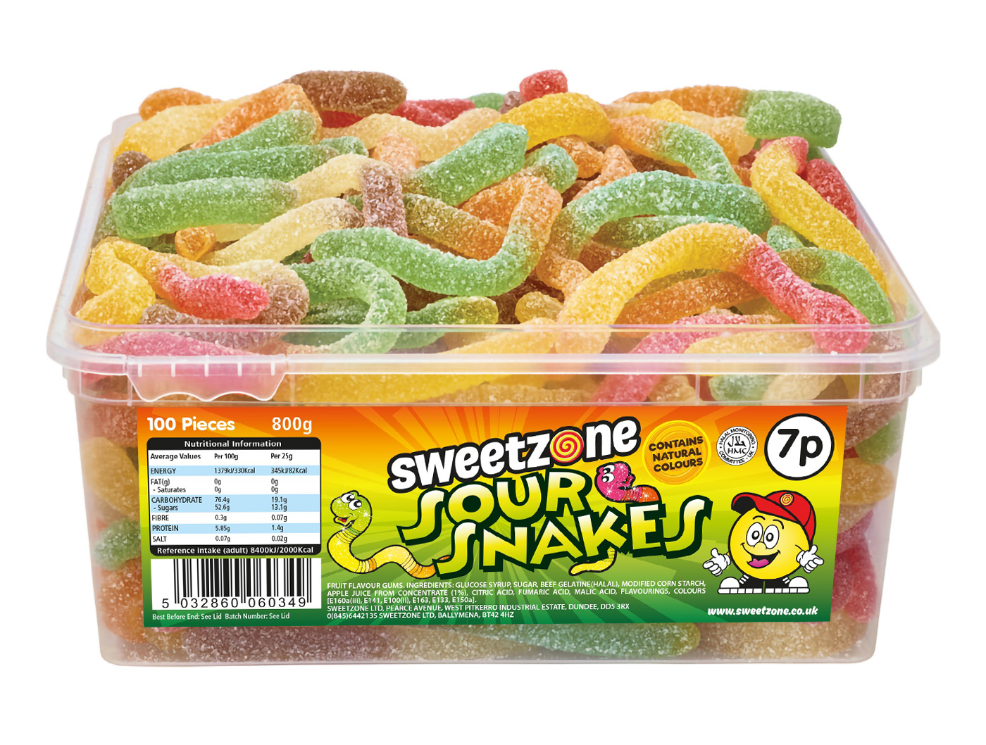 Sweetzone Sour Snakes 800 g