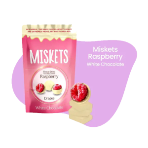 Miskets White Chocolate Covered Freeze-Dried Raspberry 80 g
